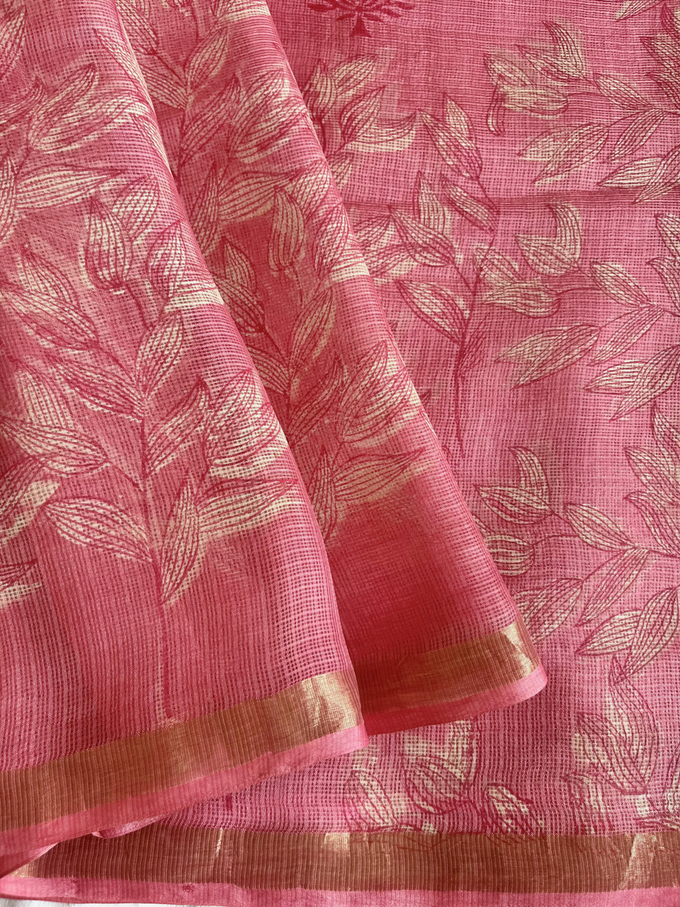 Bagru hand block printed Kota silk saree