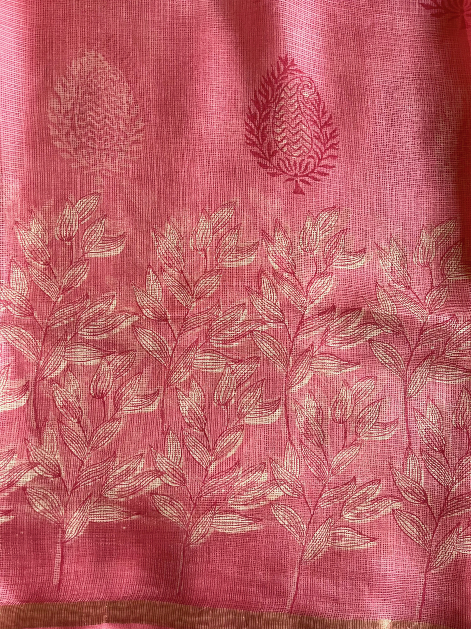 Bagru hand block printed Kota silk saree