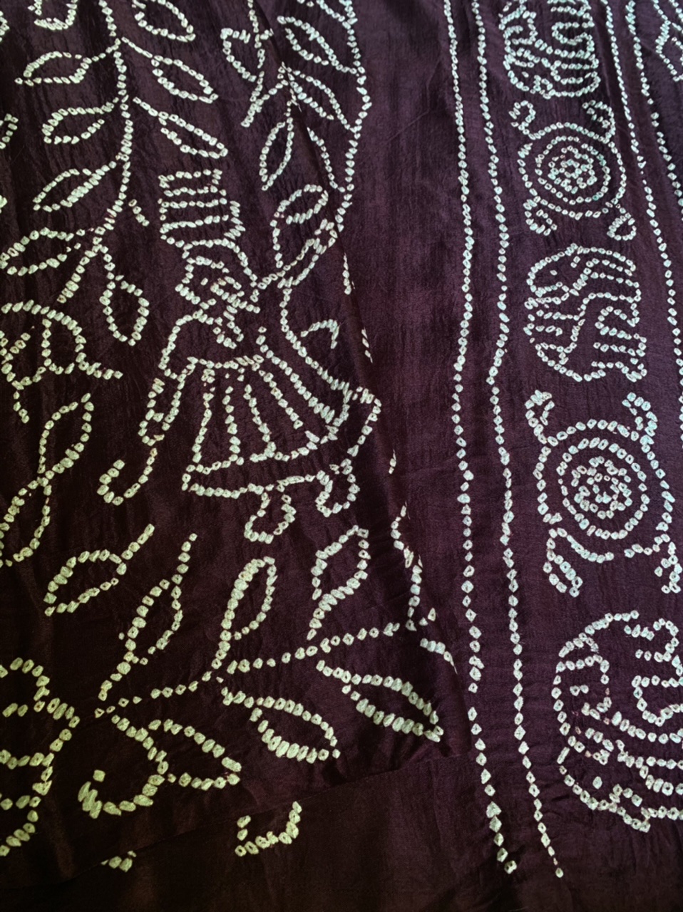 Hand-knotted Bandhani Gajji silk saree