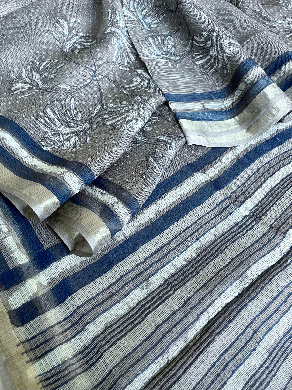 Bagru hand block printed Kota silk saree