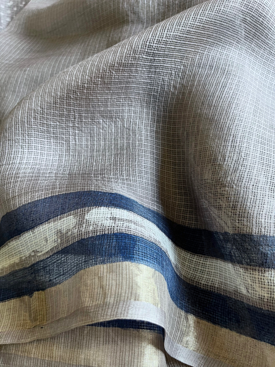 Bagru hand block printed Kota silk saree