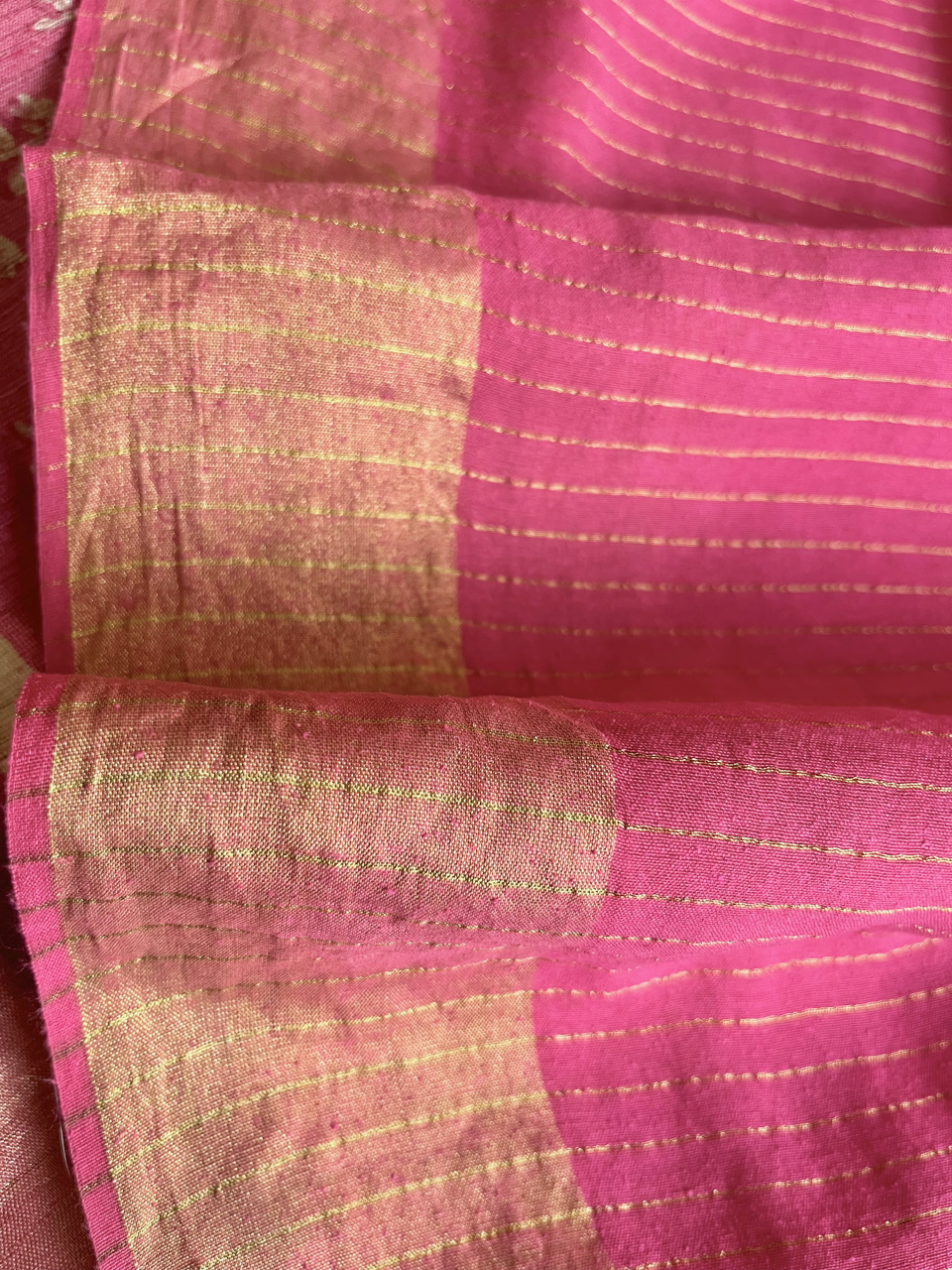 Bagru hand block printed Tussar silk saree