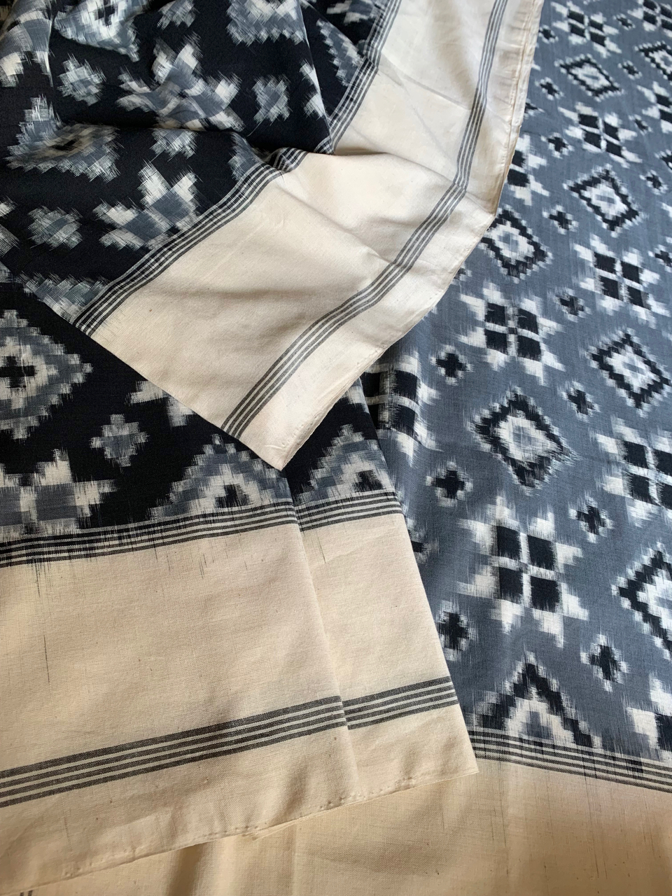 Pochampally double Ikat cotton handloom saree