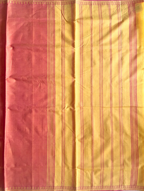 Andhra cotton handloom saree with handloom Ikat cotton blouse piece