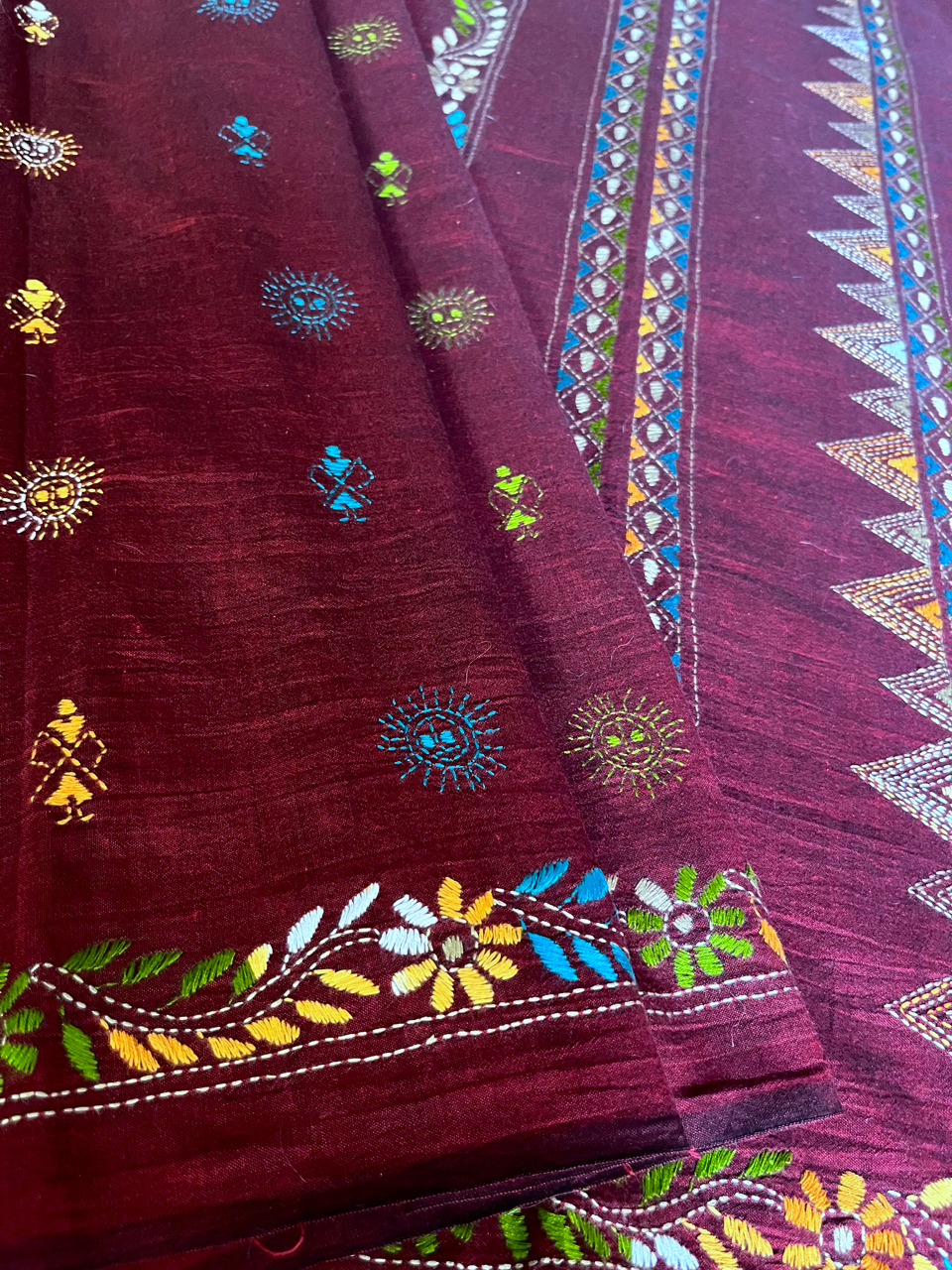 Kantha handspun cotton handloom saree