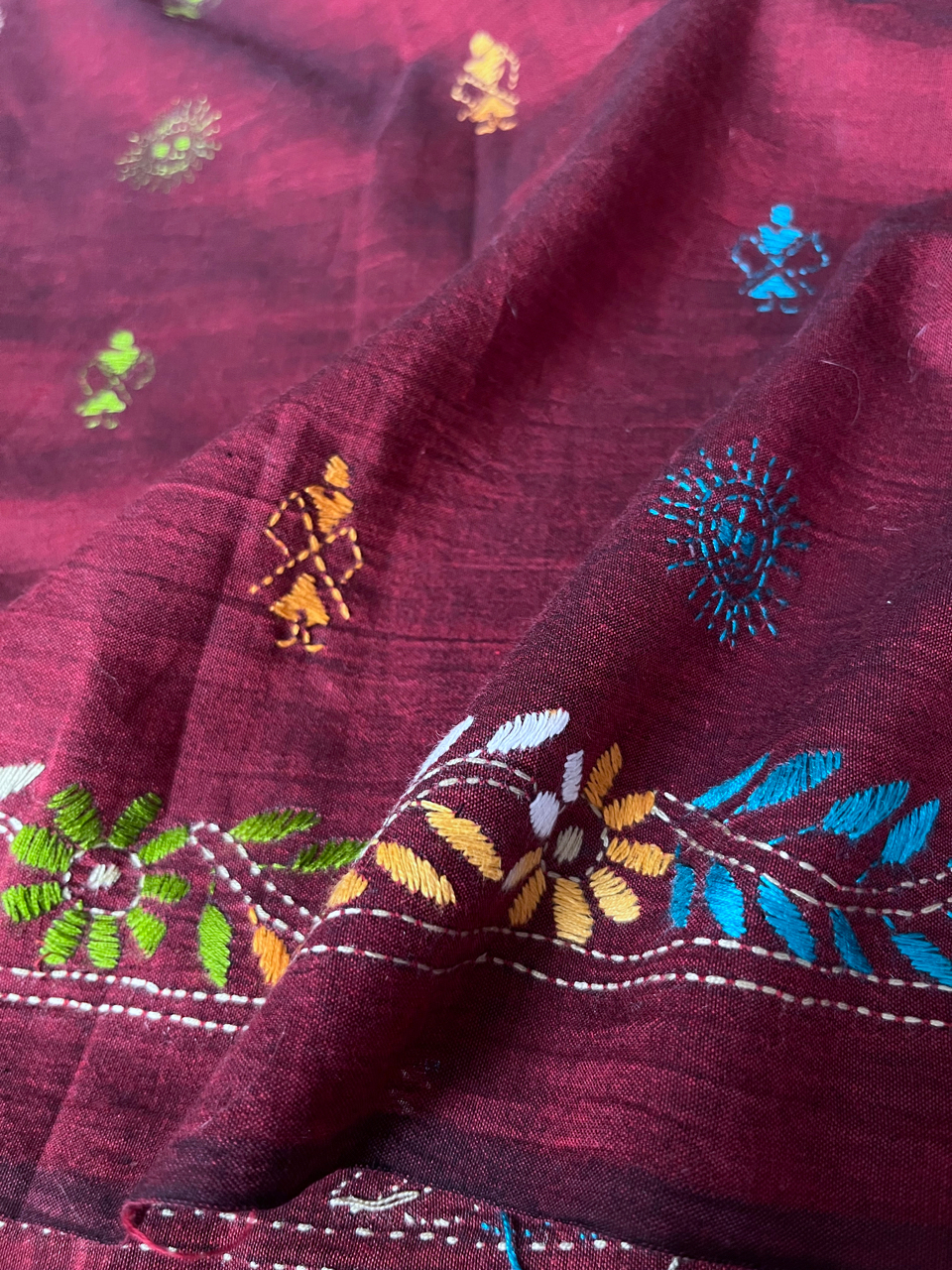 Kantha handspun cotton handloom saree