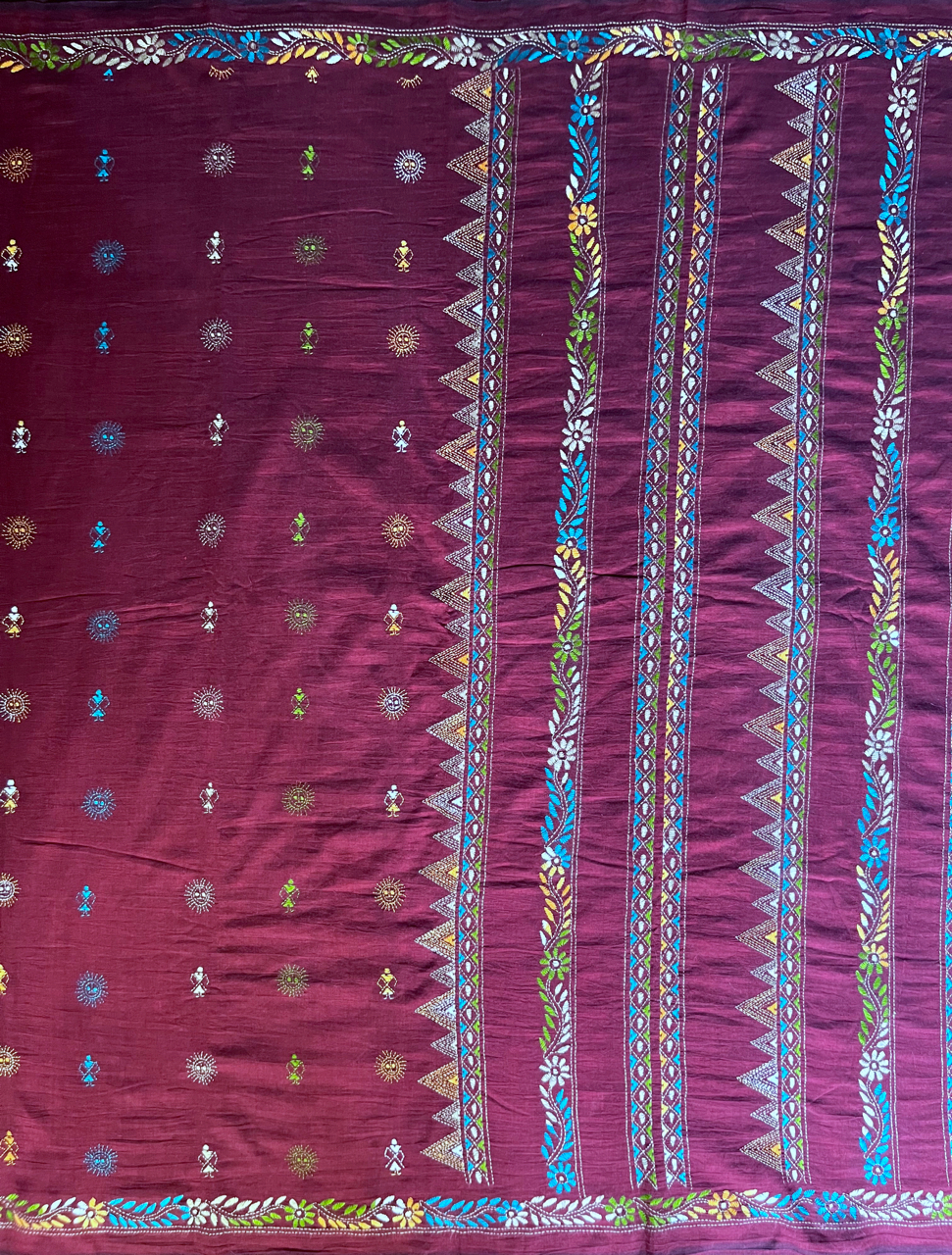 Kantha handspun cotton handloom saree