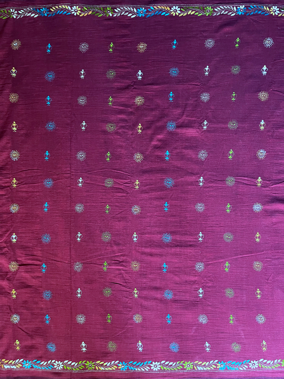 Kantha handspun cotton handloom saree