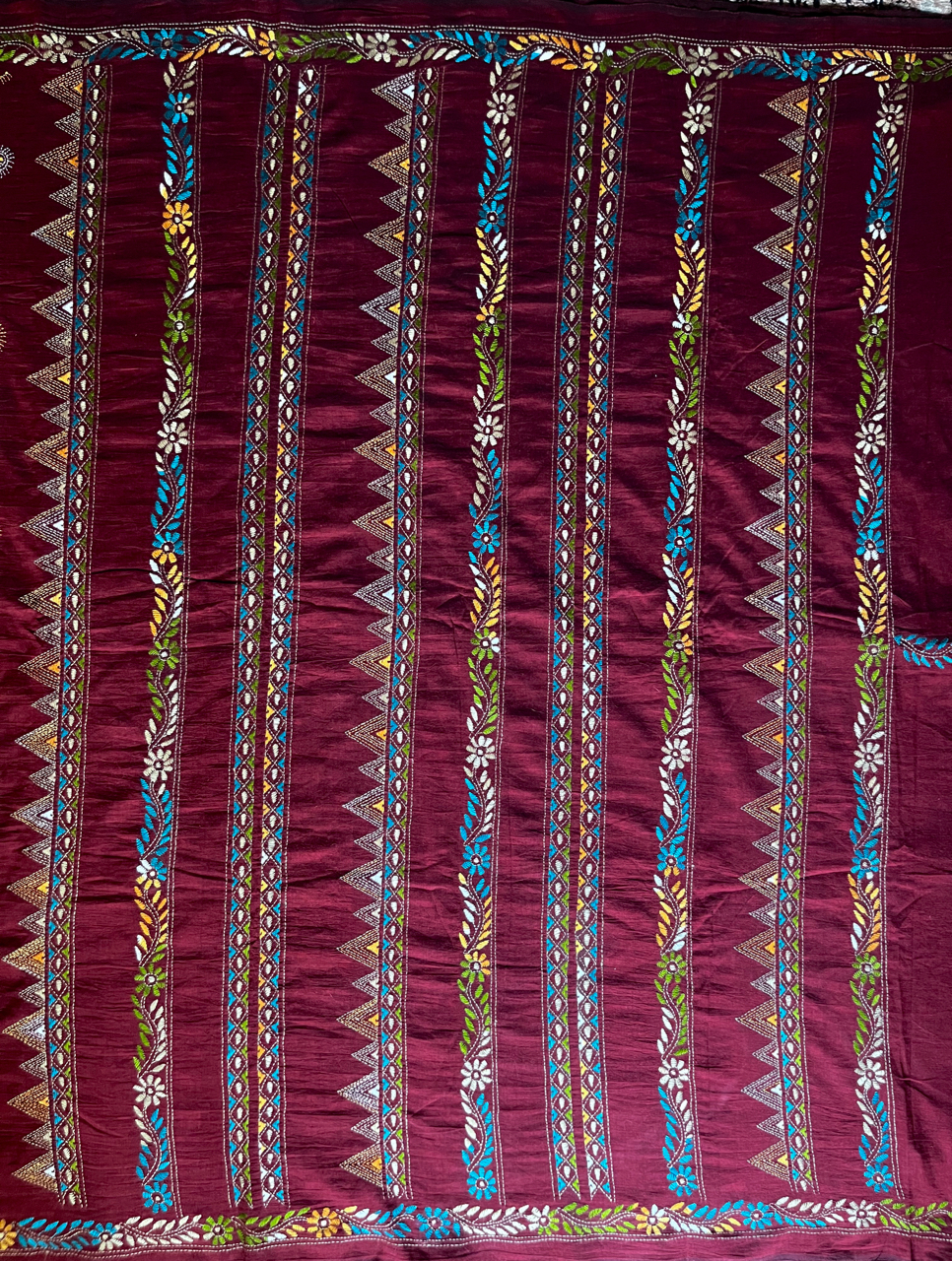 Kantha handspun cotton handloom saree