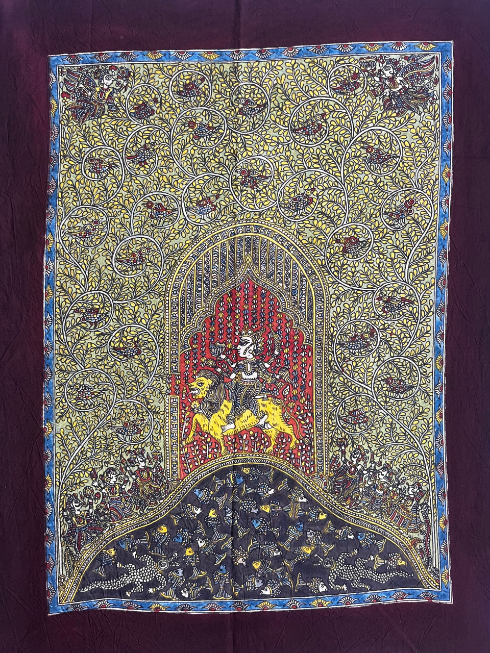 Mata-ni-Pachedi painting without frame Durga Mata