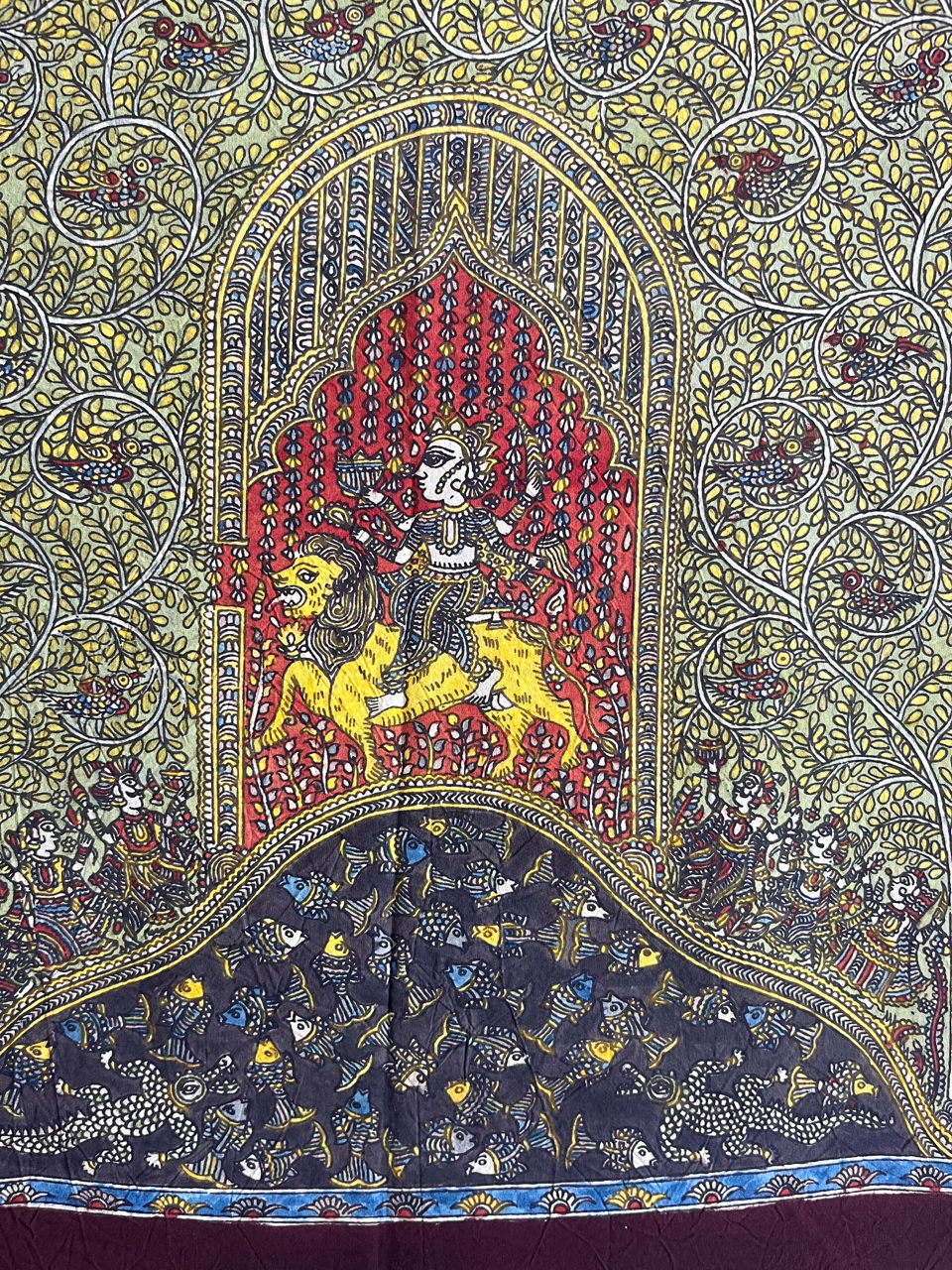 Mata-ni-Pachedi painting without frame Durga Mata