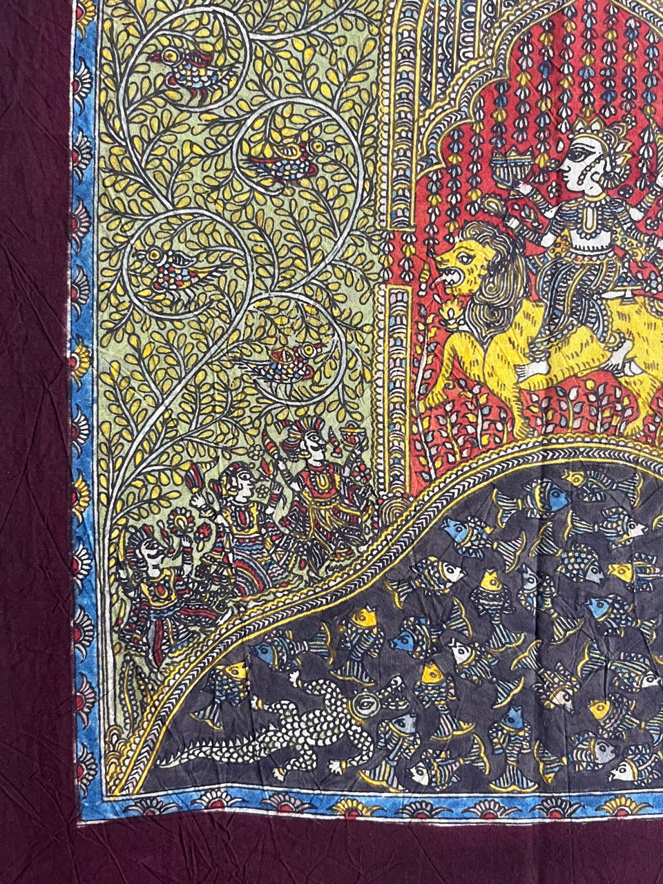 Mata-ni-Pachedi painting without frame Durga Mata