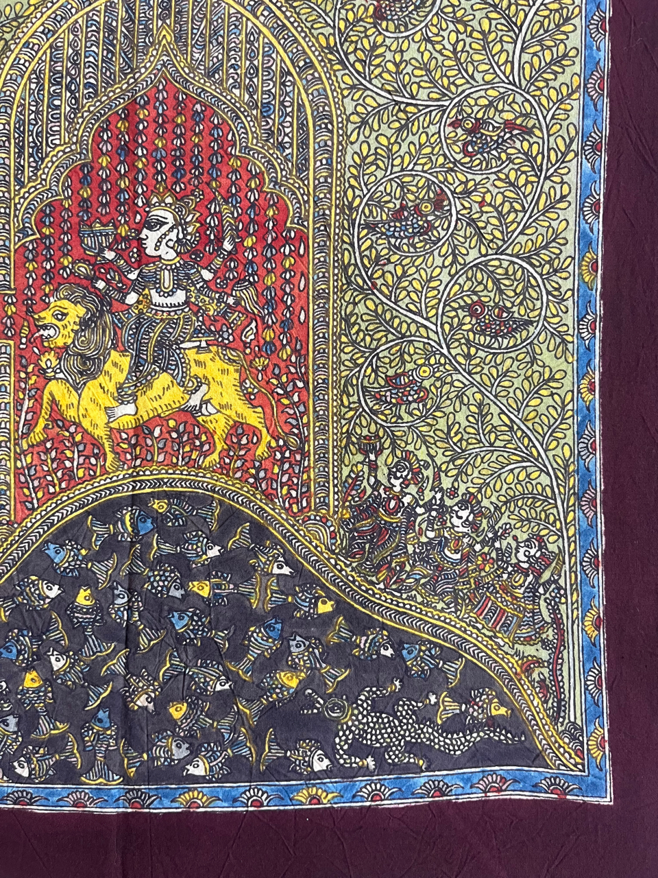 Mata-ni-Pachedi painting without frame Durga Mata