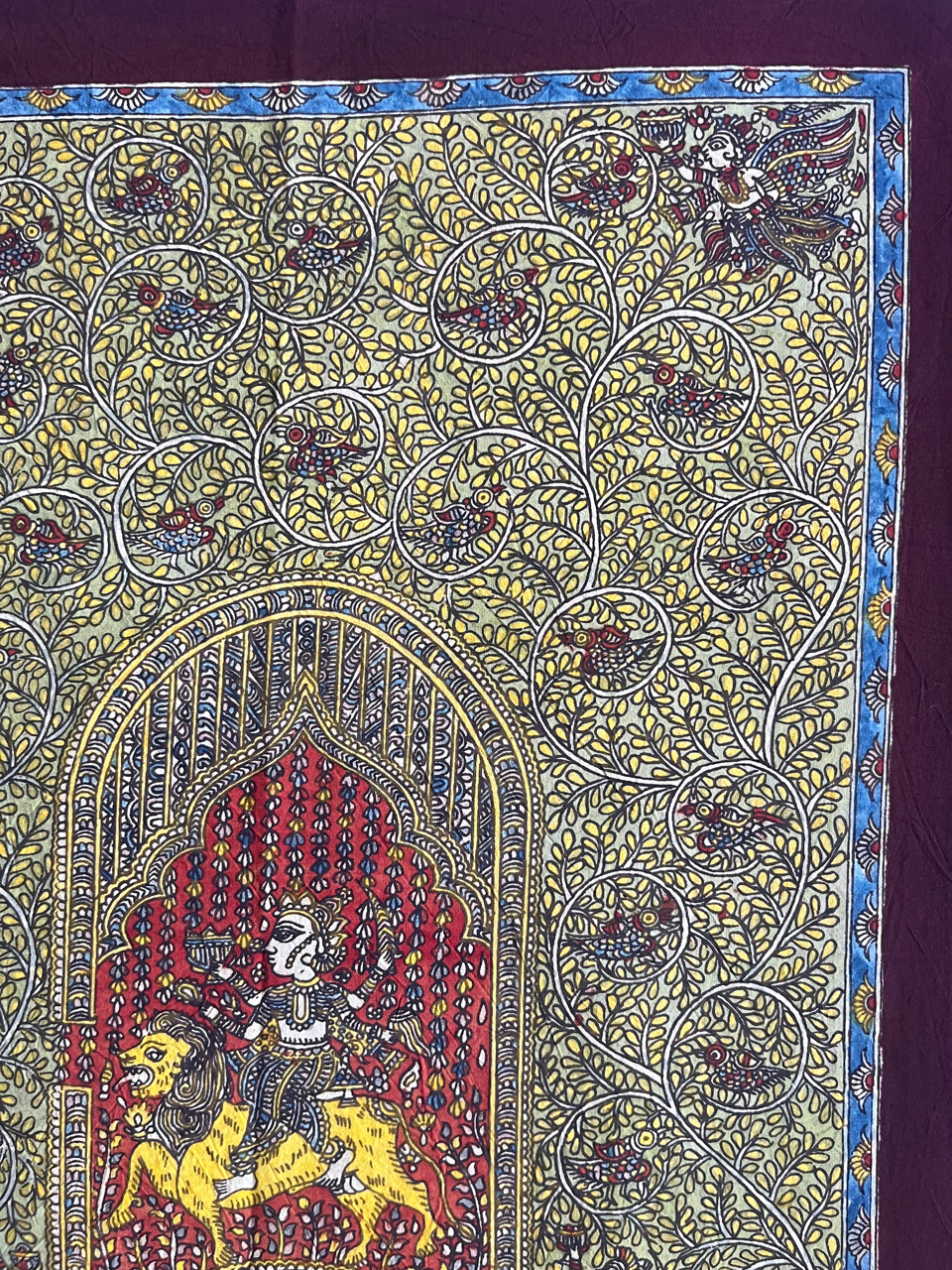 Mata-ni-Pachedi painting without frame Durga Mata