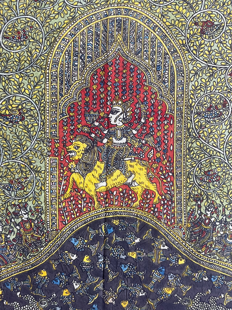 Mata-ni-Pachedi painting without frame Durga Mata