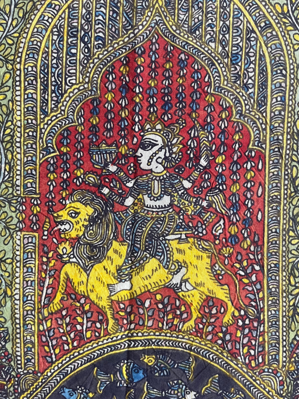 Mata-ni-Pachedi painting without frame Durga Mata