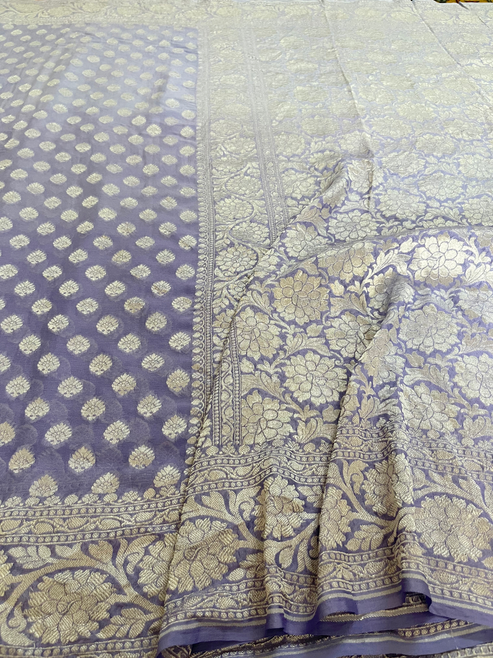 Banarasi georgette cutwork saree