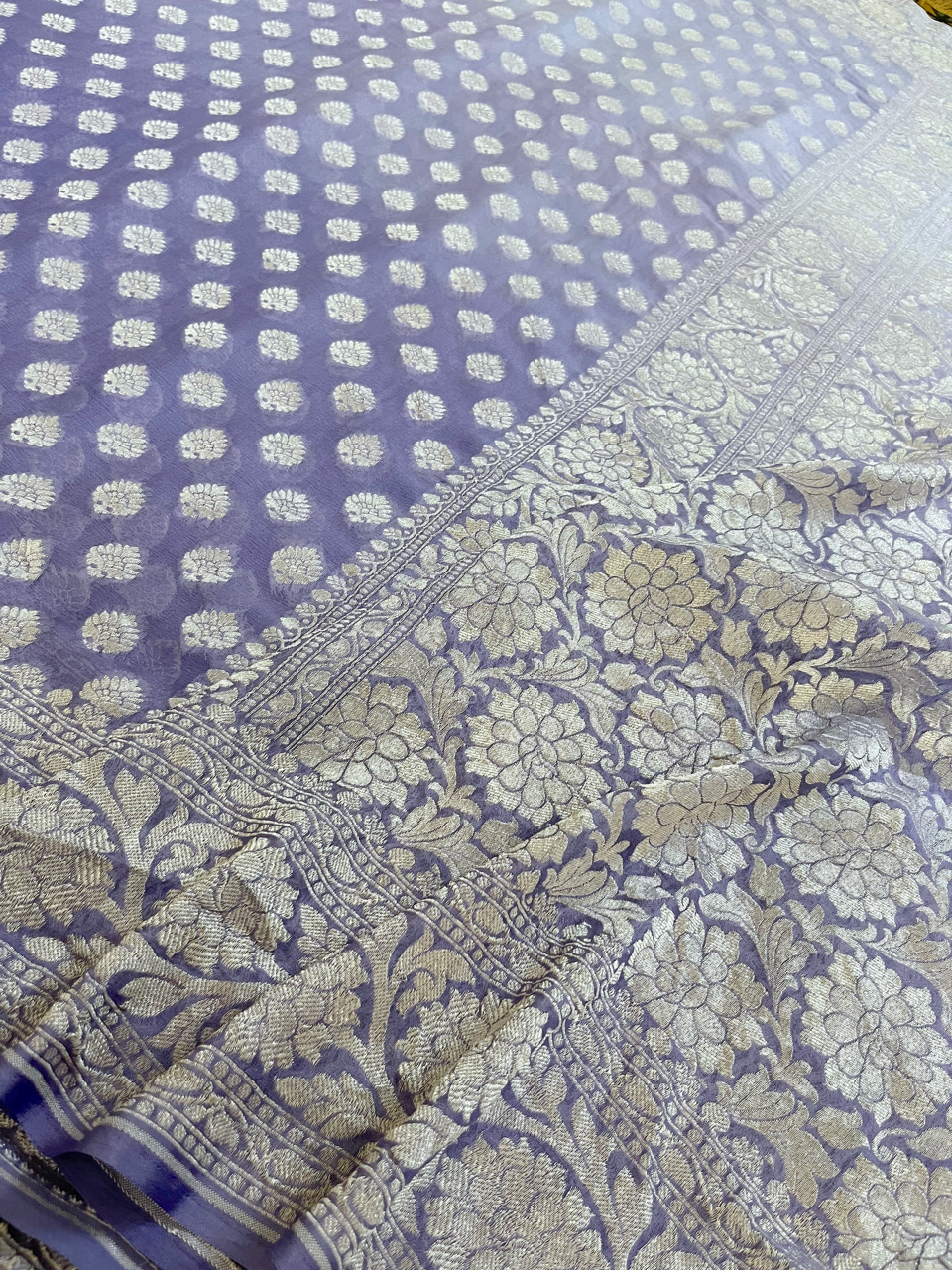 Banarasi georgette cutwork saree