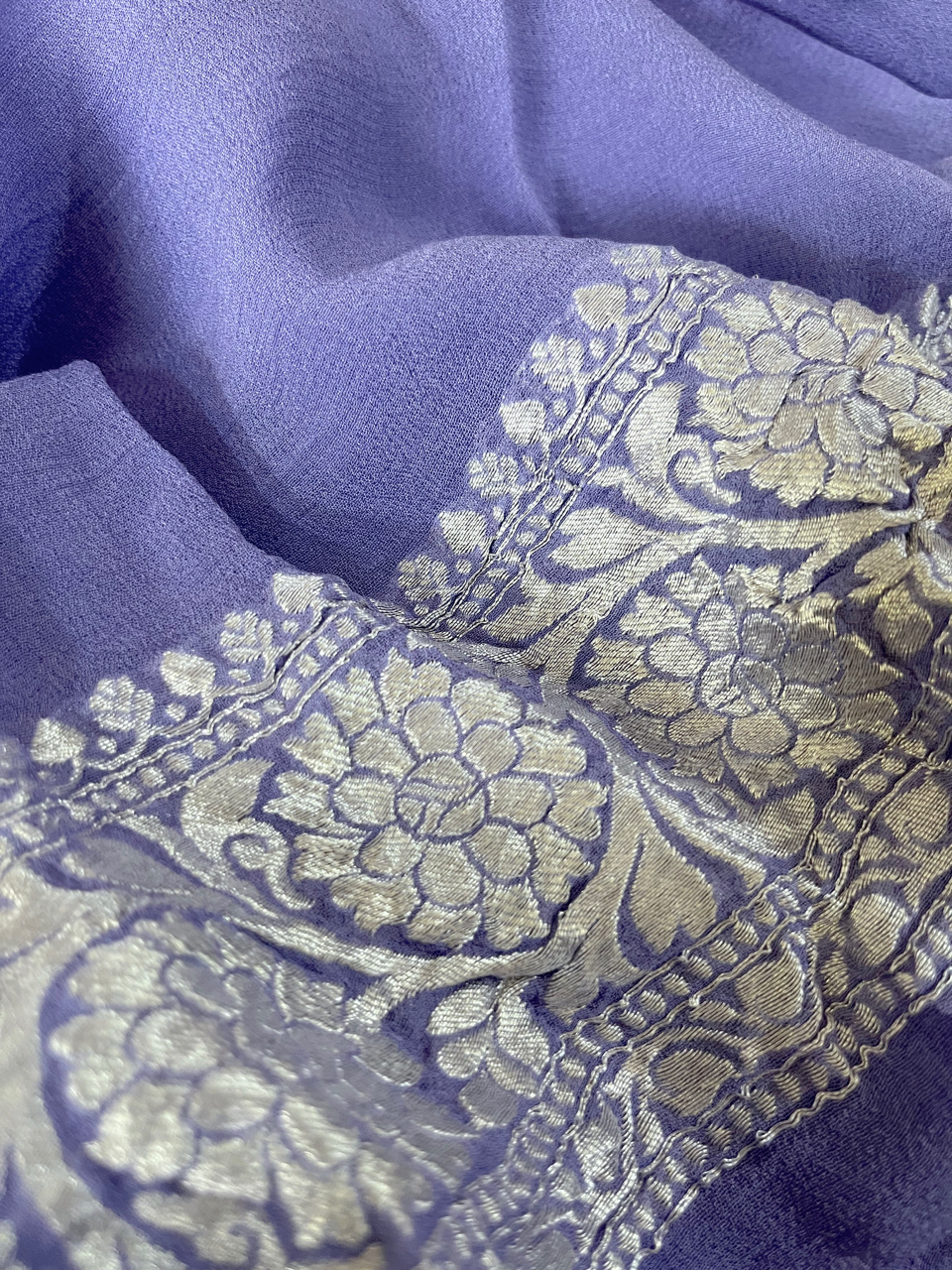 Banarasi georgette cutwork saree