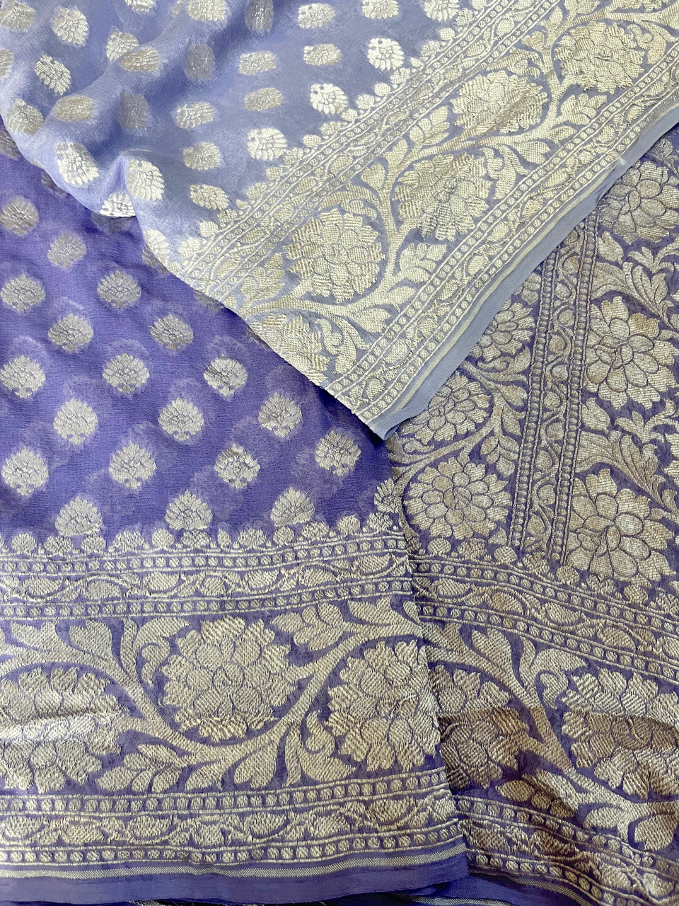 Banarasi georgette cutwork saree