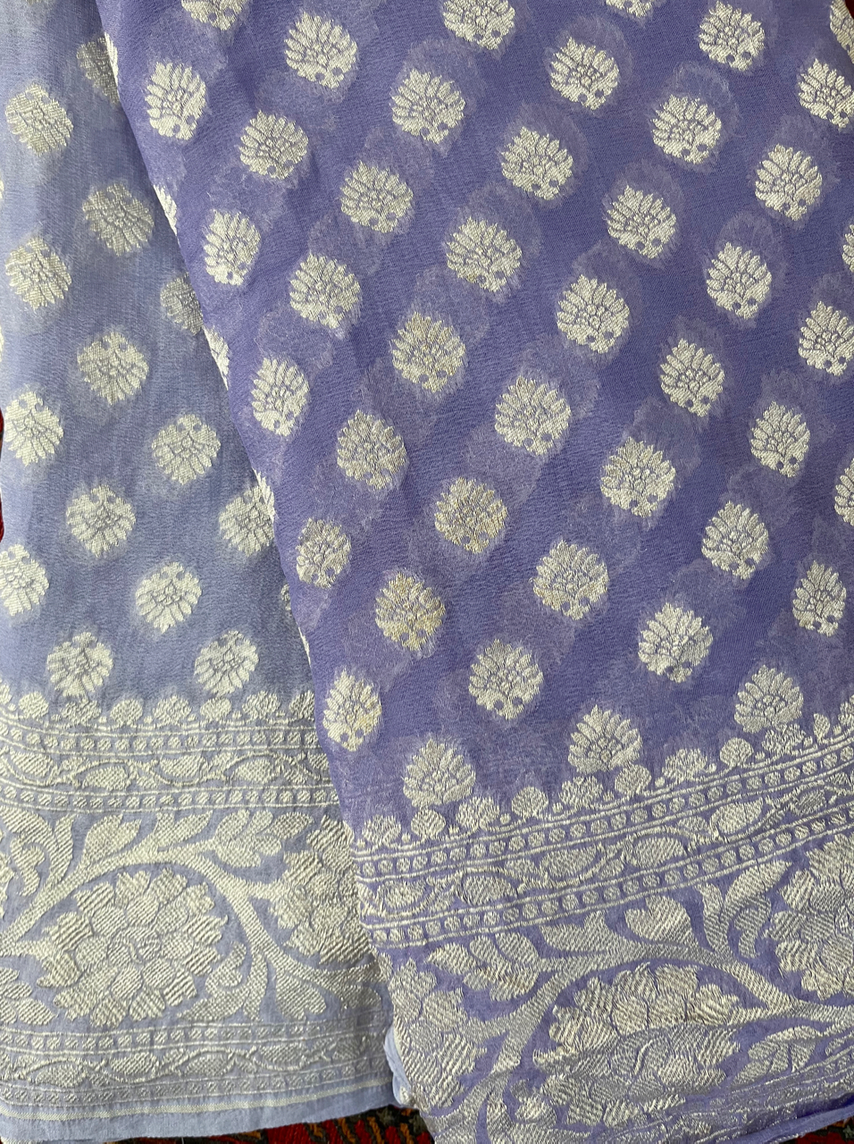 Banarasi georgette cutwork saree