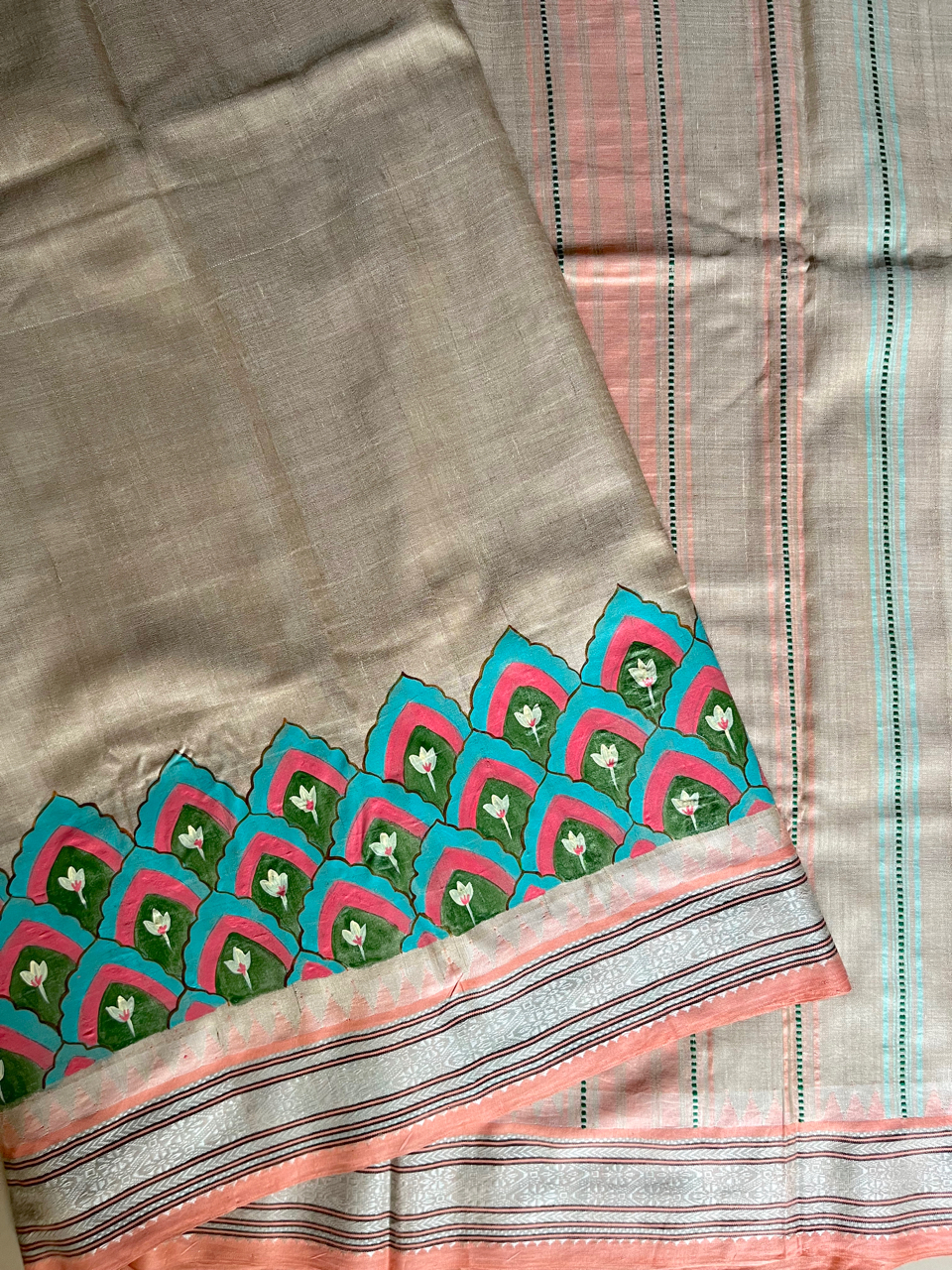 SilkLane hand painted Vidarbha saree