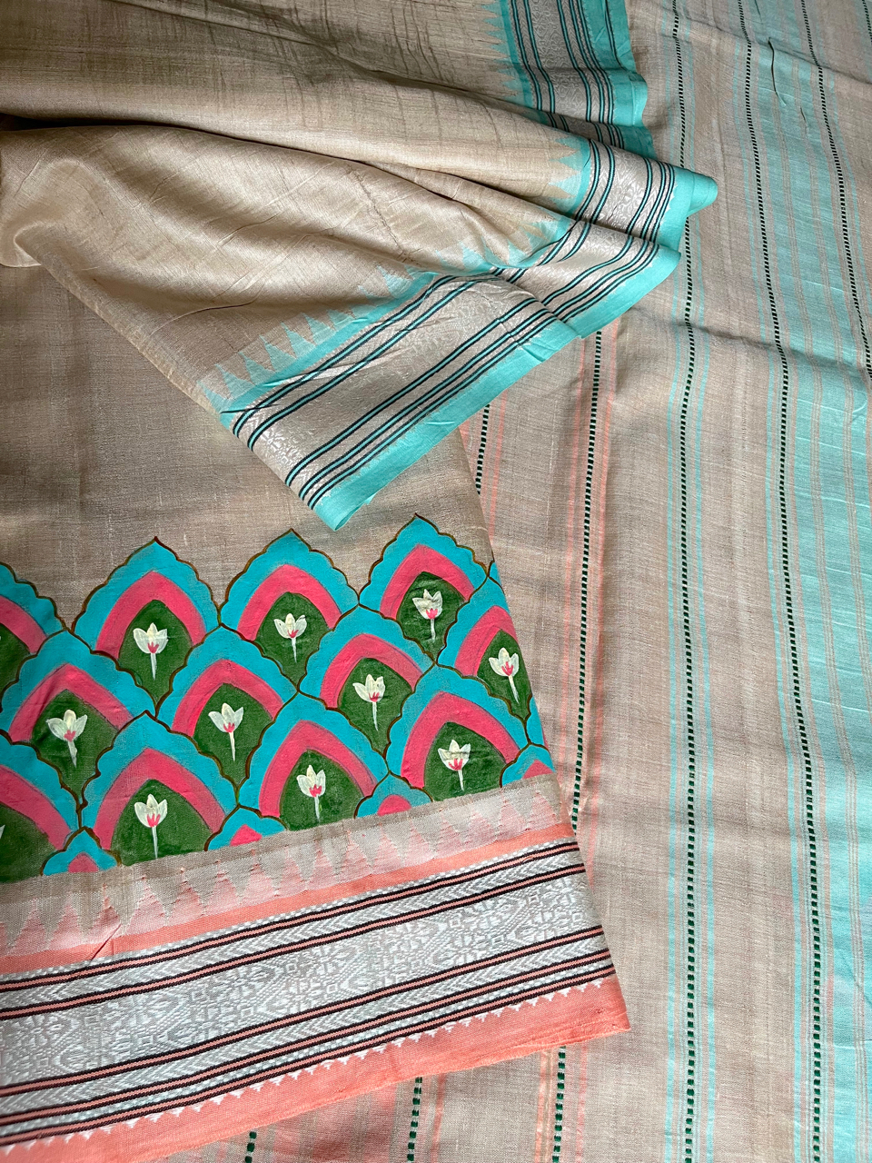 SilkLane hand painted Vidarbha saree