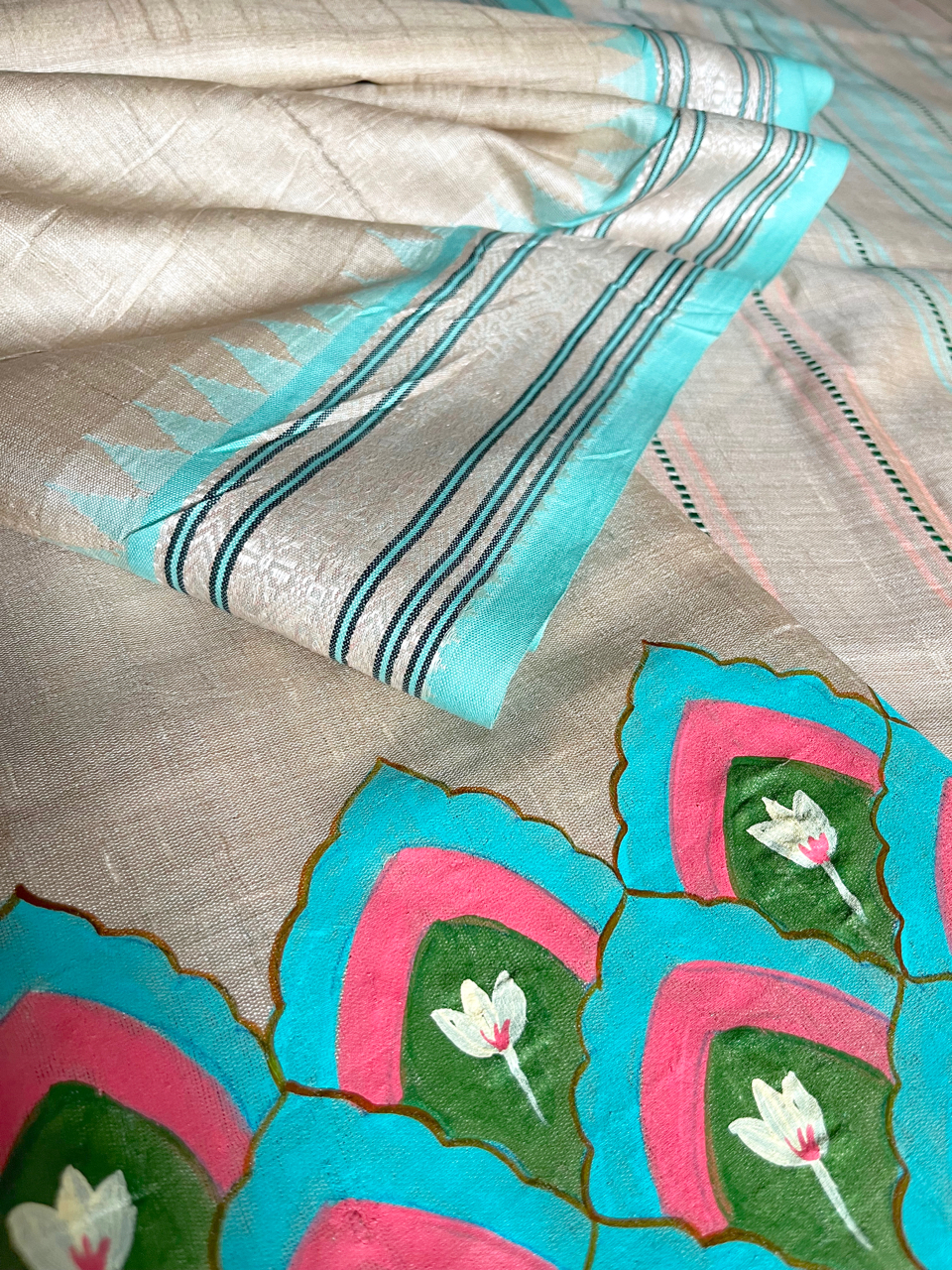 SilkLane hand painted Vidarbha saree