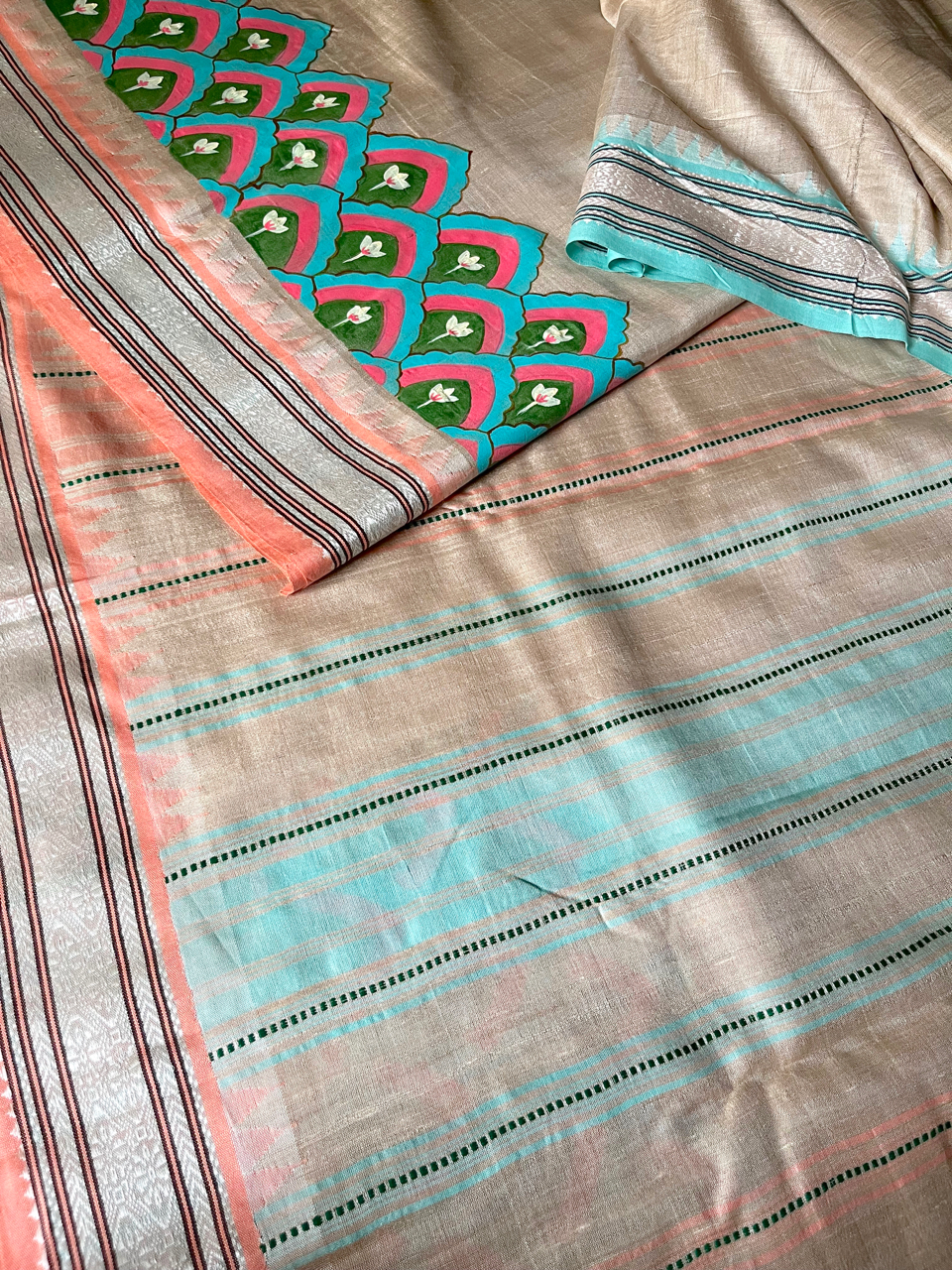 SilkLane hand painted Vidarbha saree