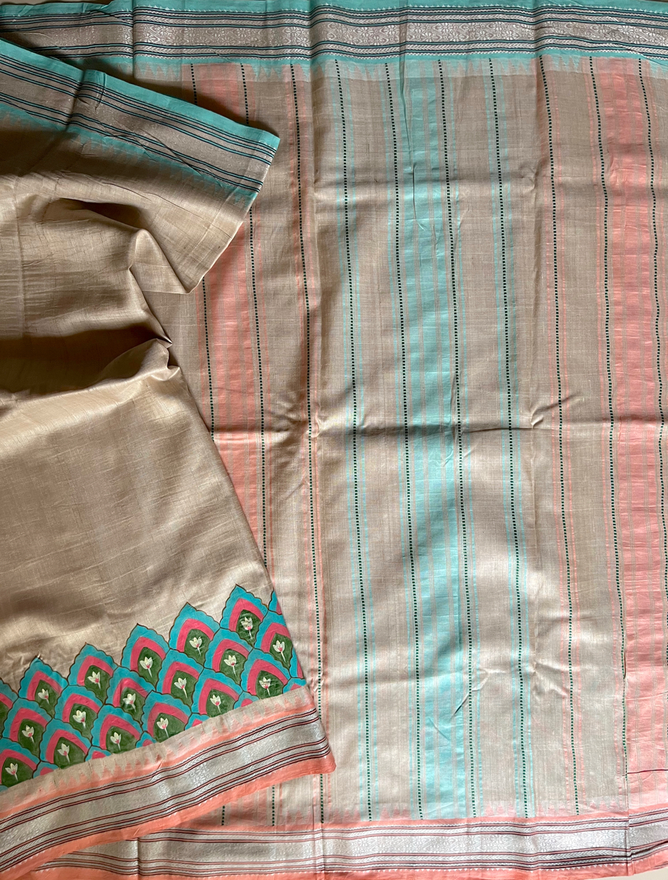 SilkLane hand painted Vidarbha saree