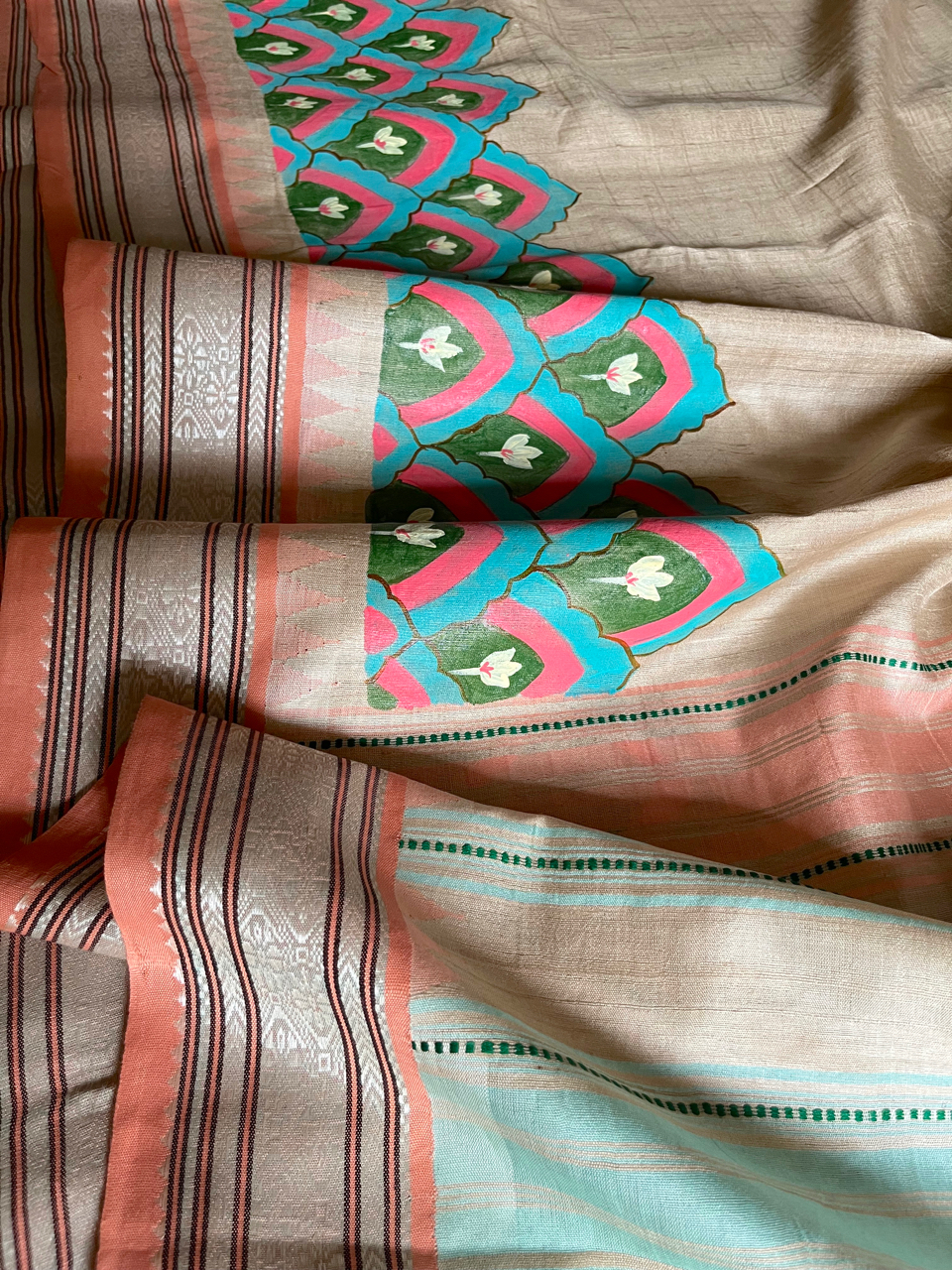 SilkLane hand painted Vidarbha saree