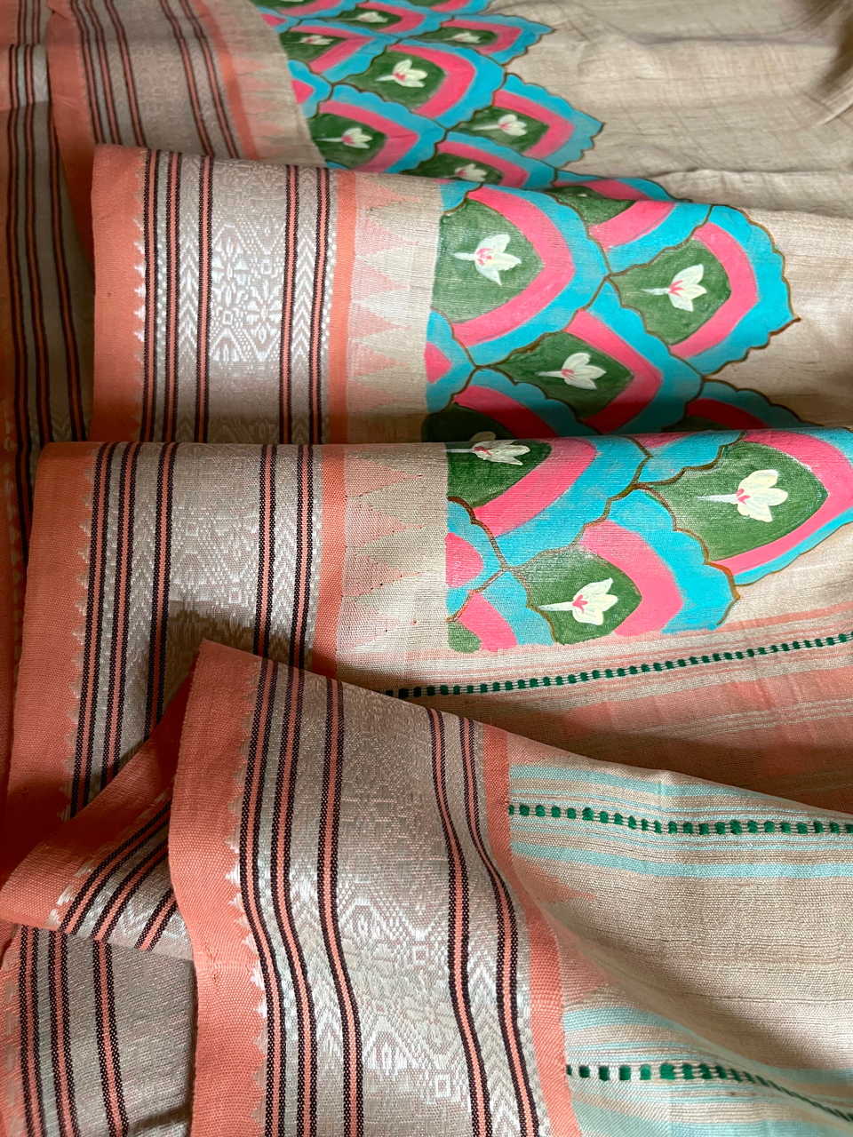 SilkLane hand painted Vidarbha saree