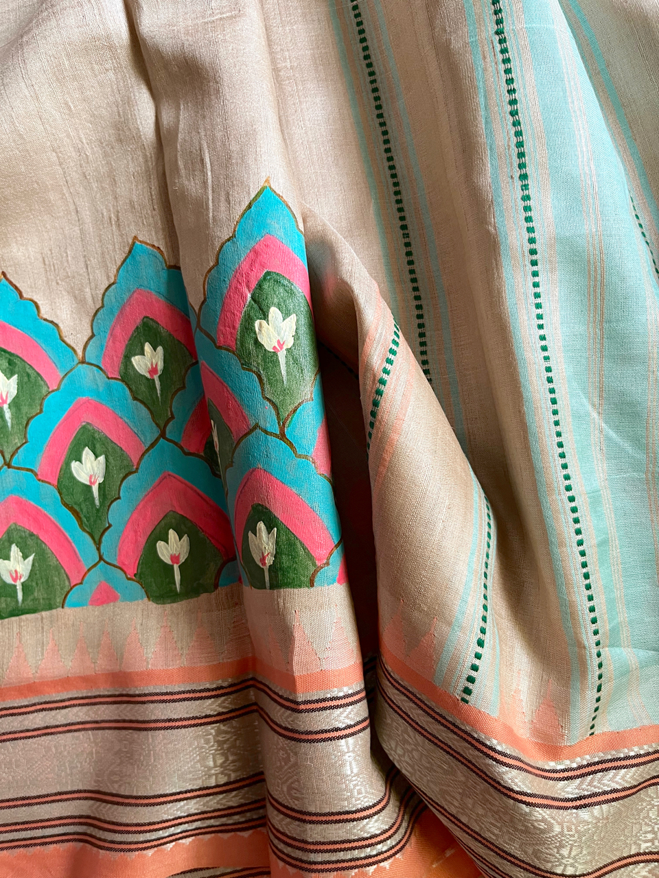 SilkLane hand painted Vidarbha saree