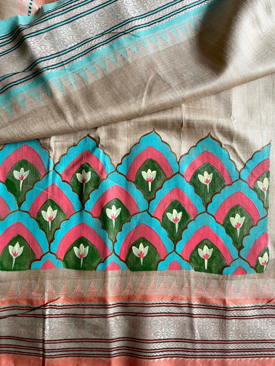 SilkLane hand painted Vidarbha saree