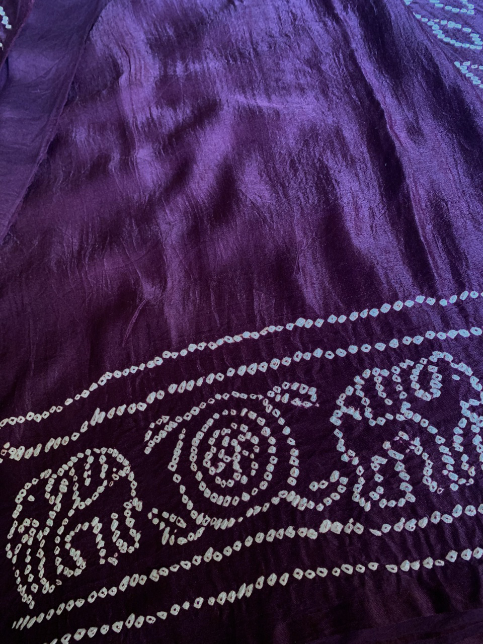Hand-knotted Bandhani Gajji silk saree