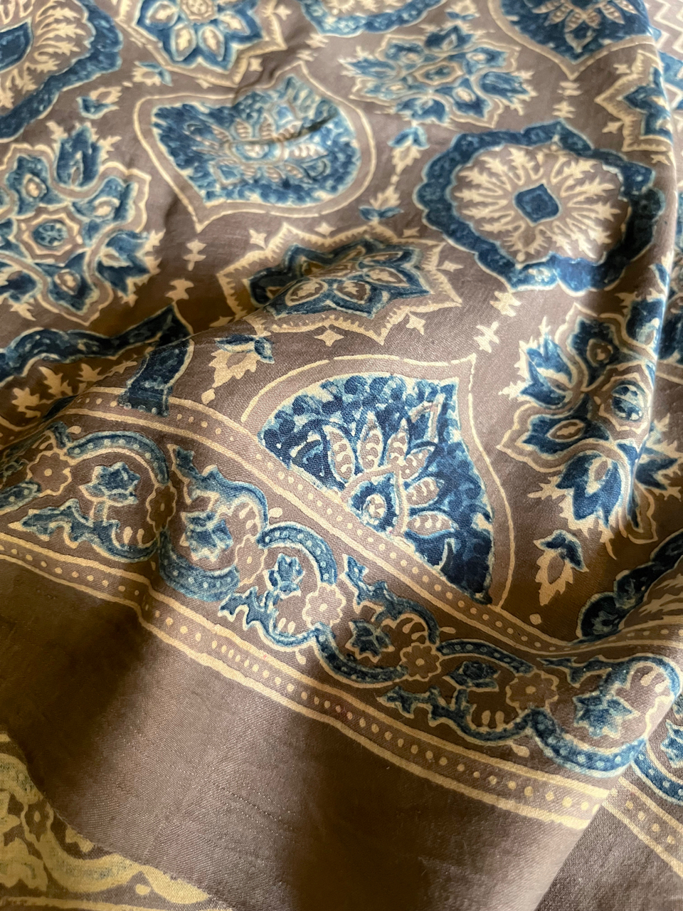 Ajrakh Gajji silk saree