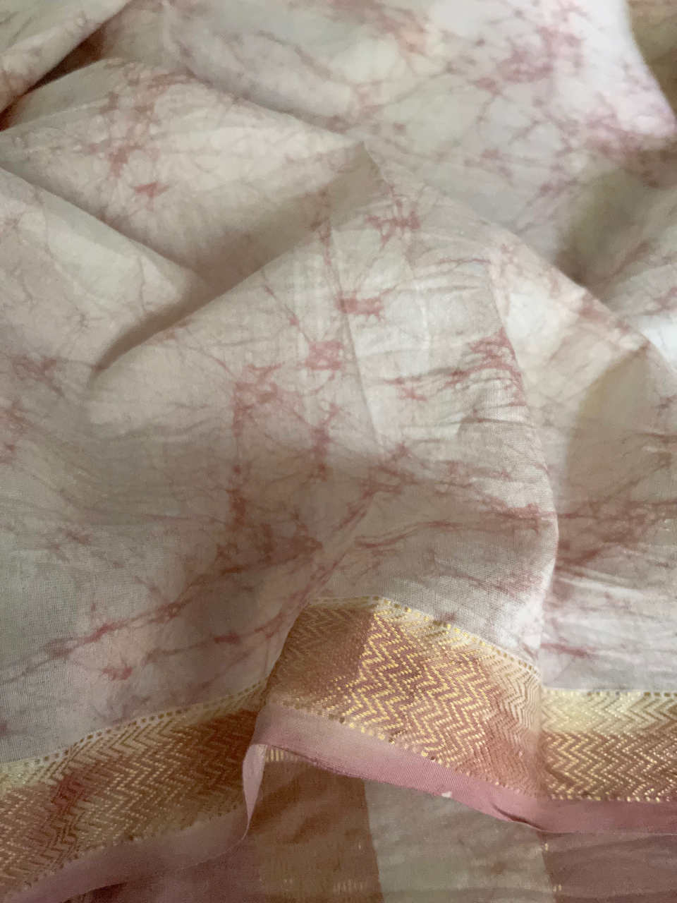 Batik hand painted cotton-silk handloom saree