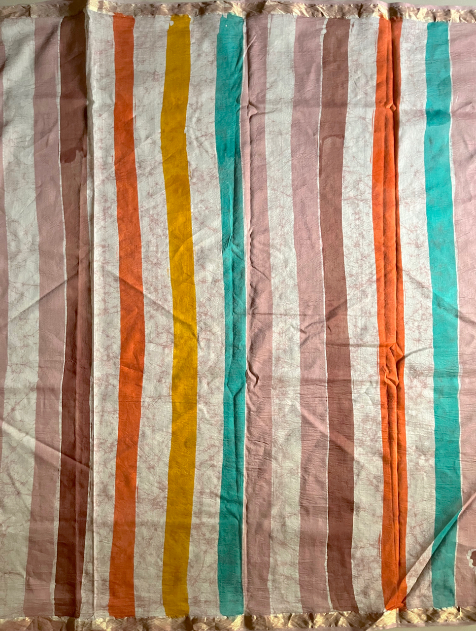 Batik hand painted cotton-silk handloom saree