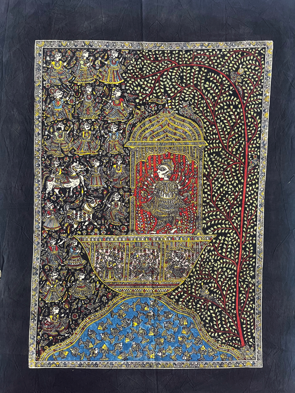 Mata-ni-Pachedi painting without frame Vahanvati Mata