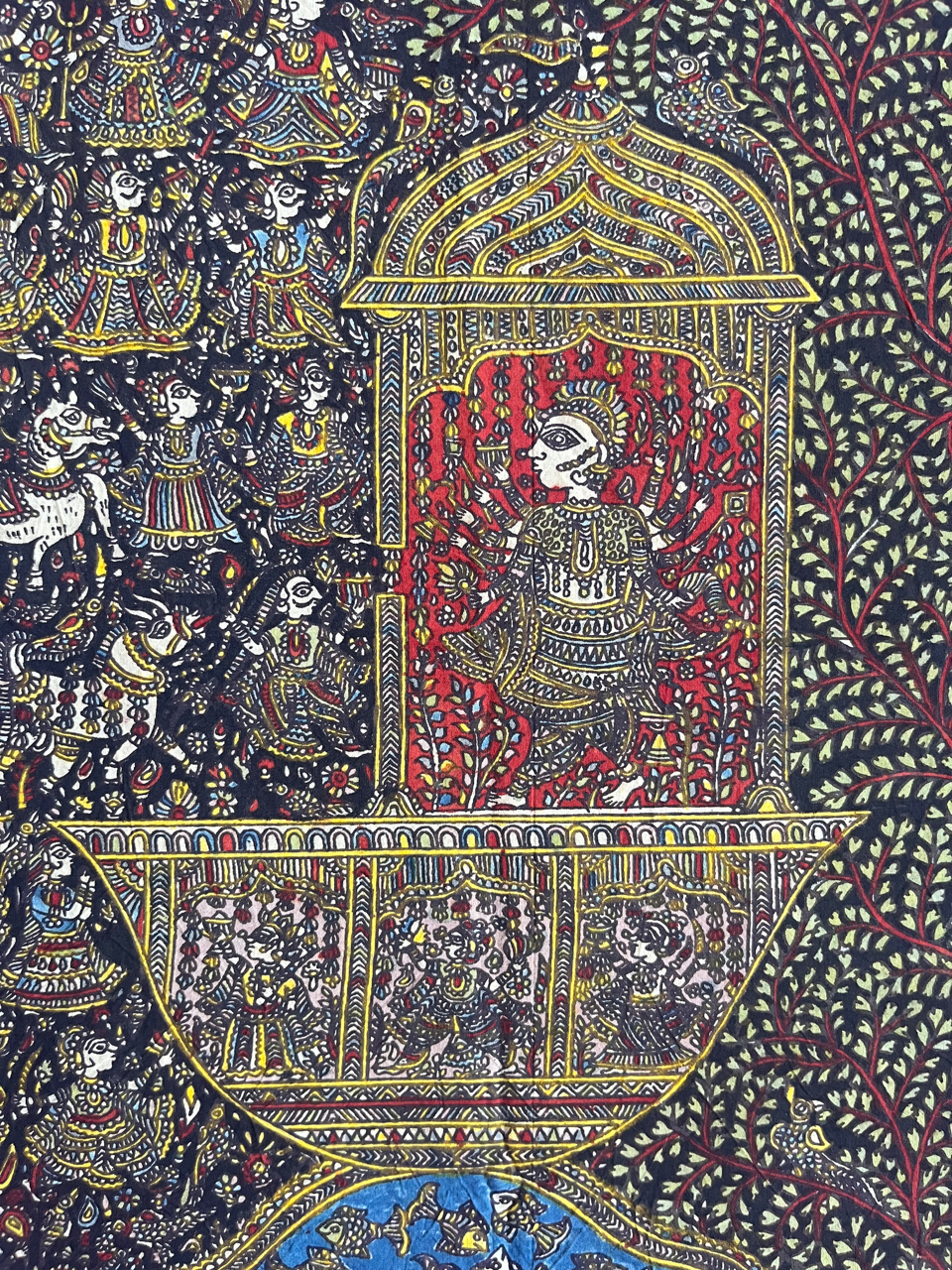Mata-ni-Pachedi painting without frame Vahanvati Mata
