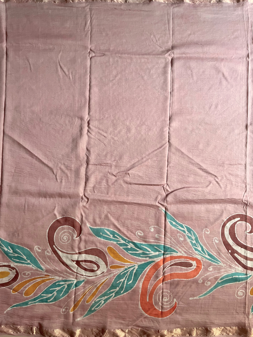 Batik hand painted cotton-silk handloom saree