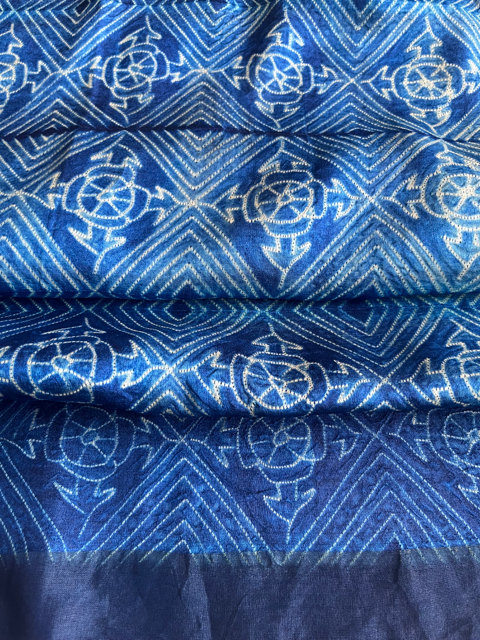 Nui Shibori Tussar silk dupatta