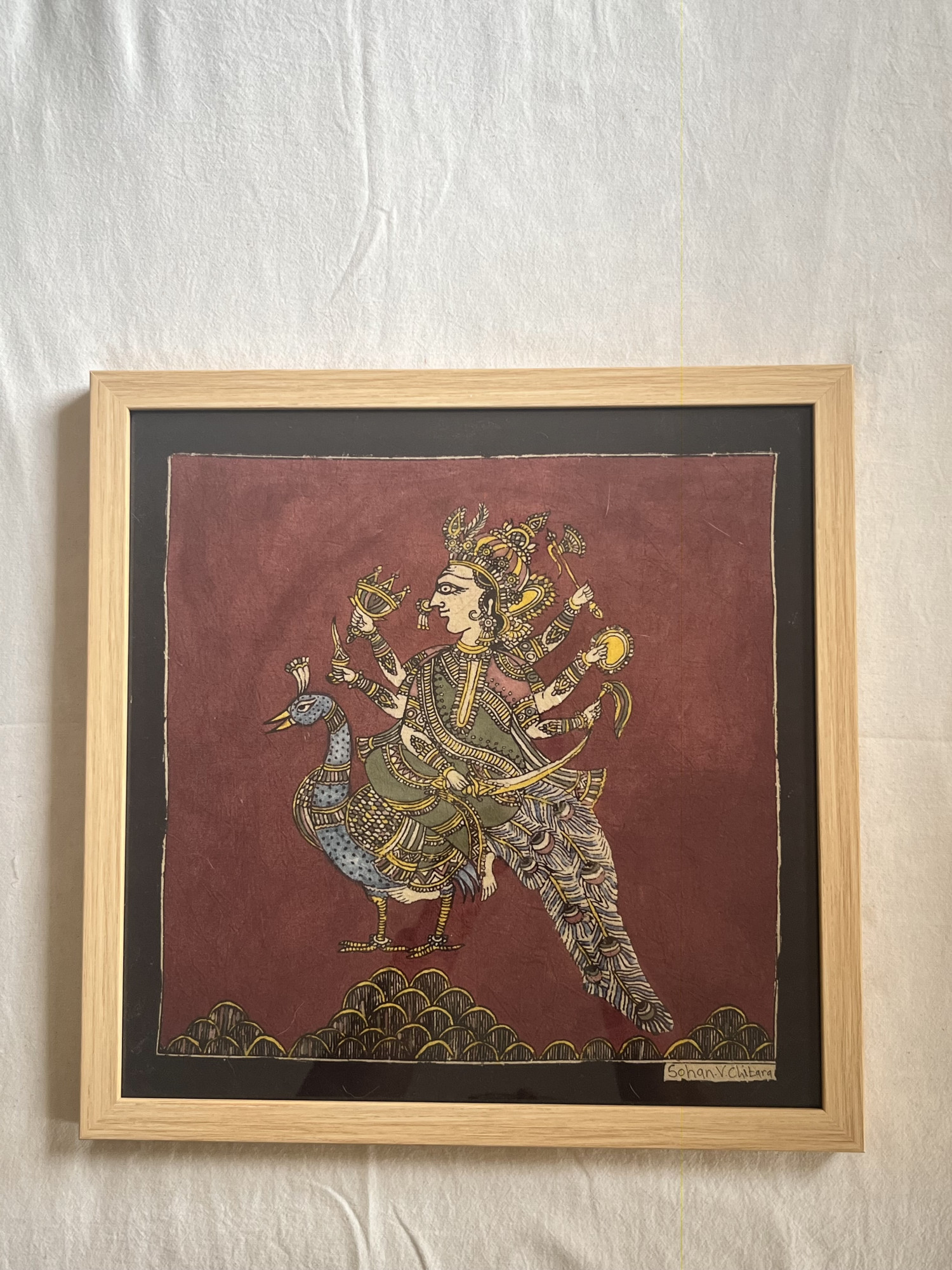Mata-ni-Pachedi painting Saraswati Mata
