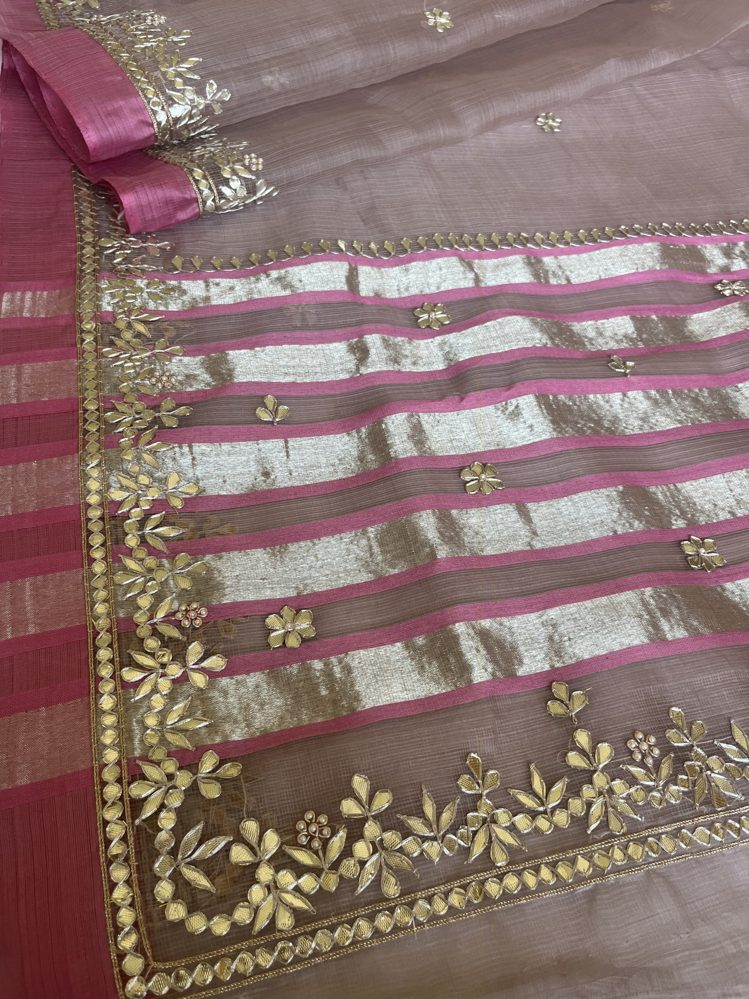 Gota Patti Kota Doria handloom saree