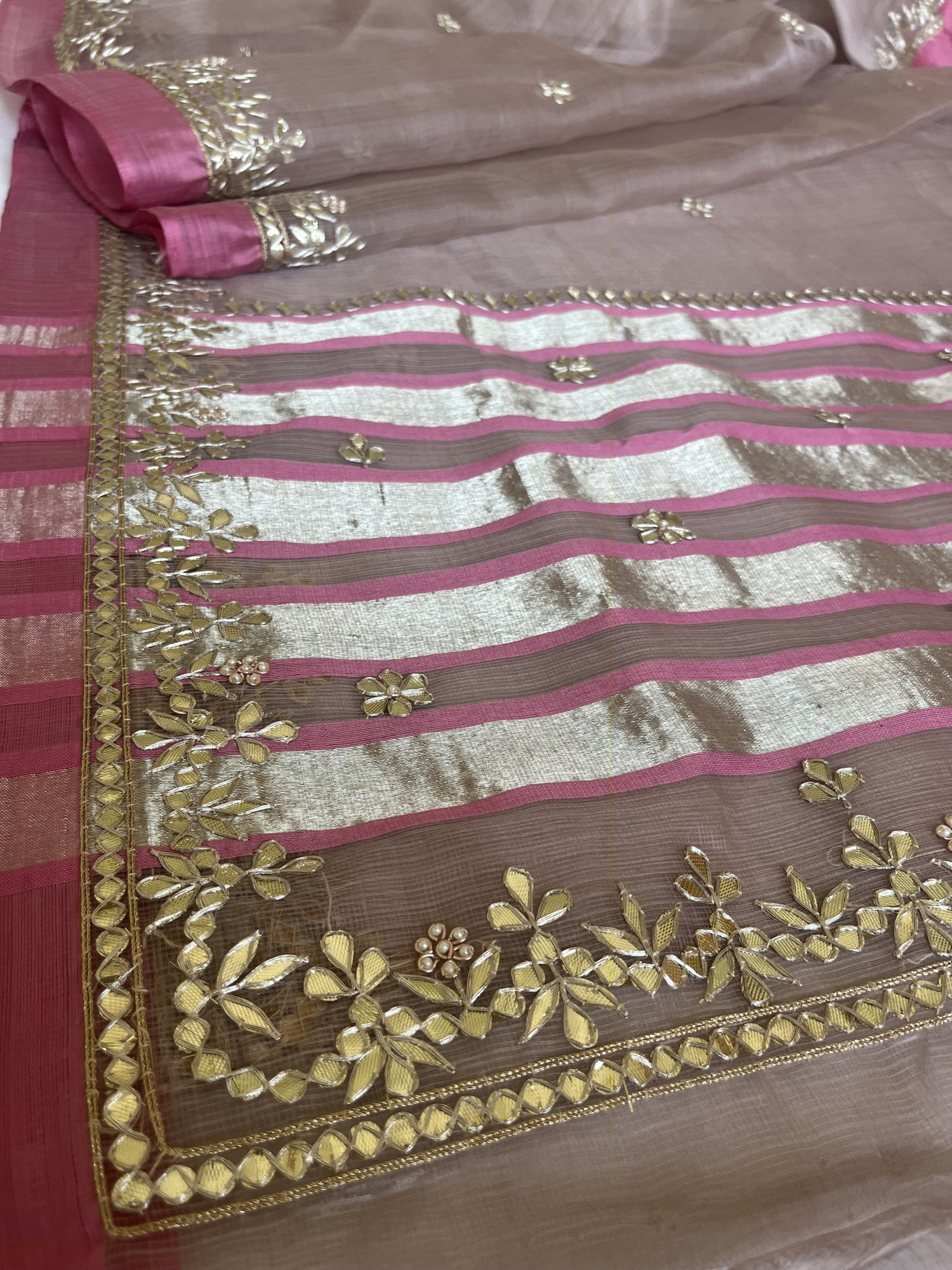 Gota Patti Kota Doria handloom saree