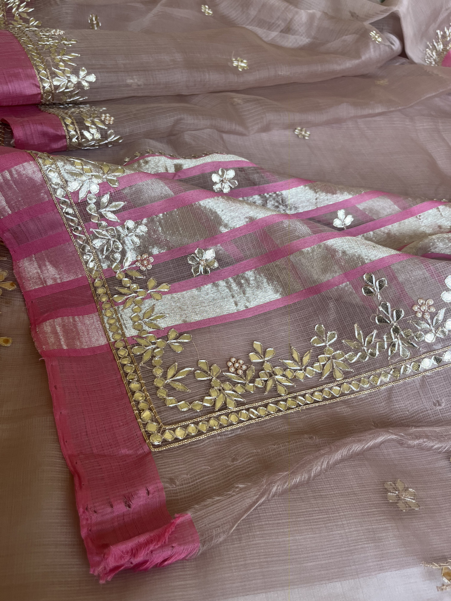 Gota Patti Kota Doria handloom saree