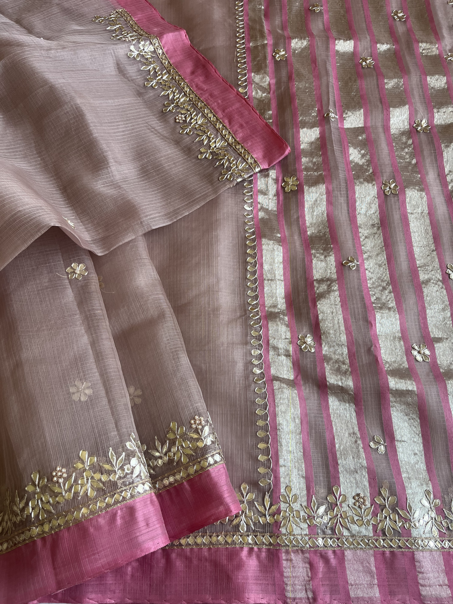 Gota Patti Kota Doria handloom saree