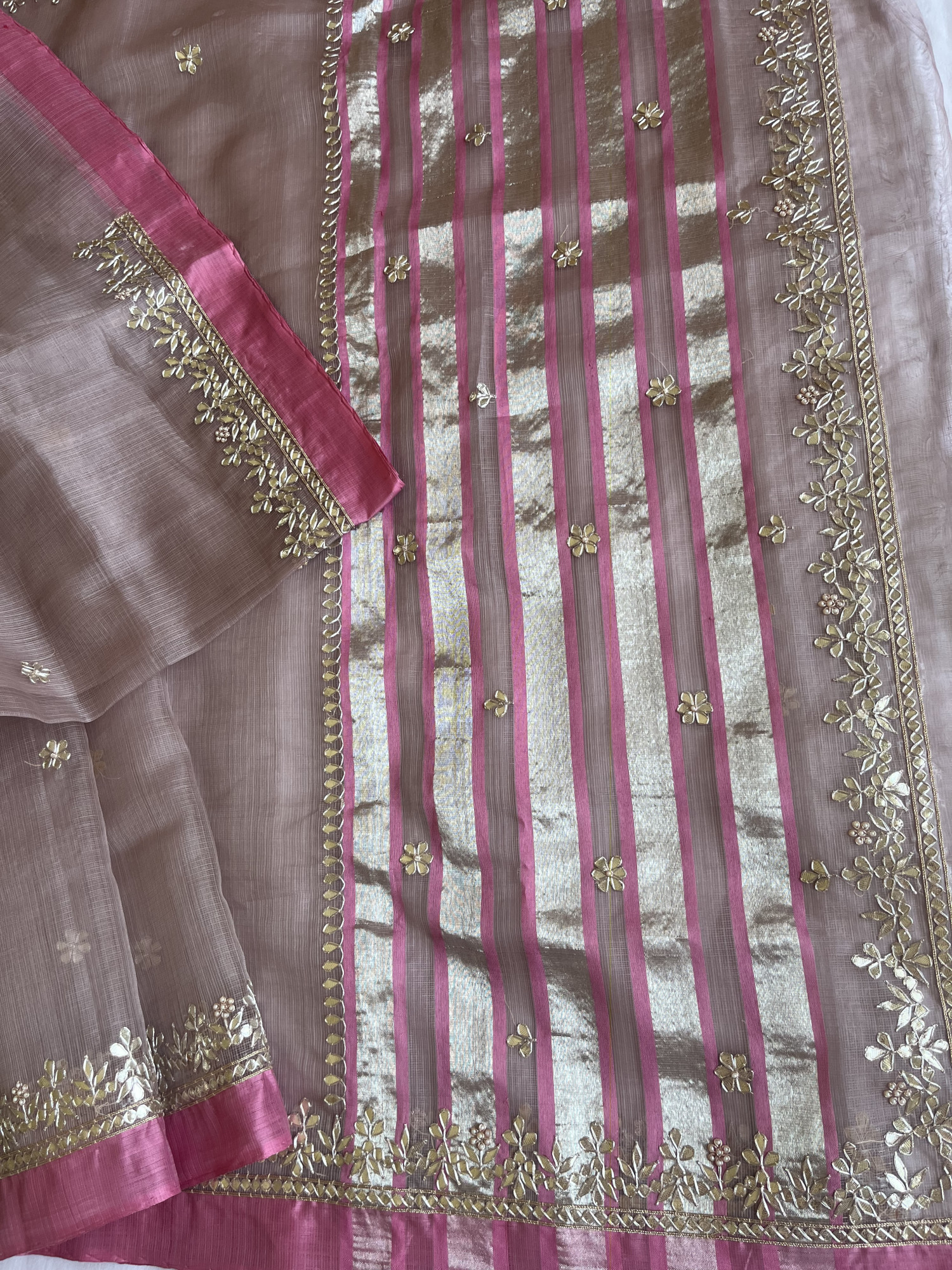 Gota Patti Kota Doria handloom saree