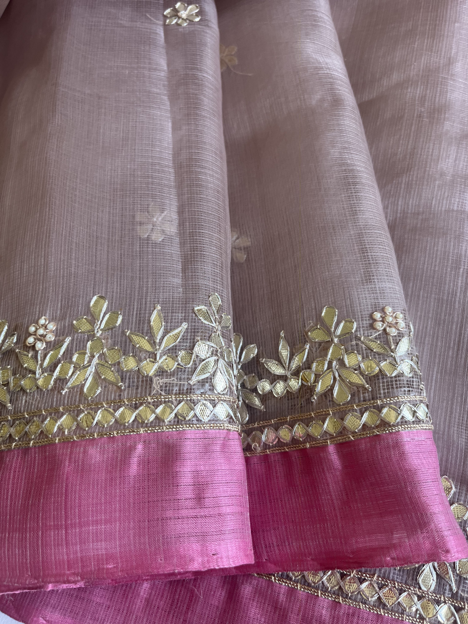 Gota Patti Kota Doria handloom saree