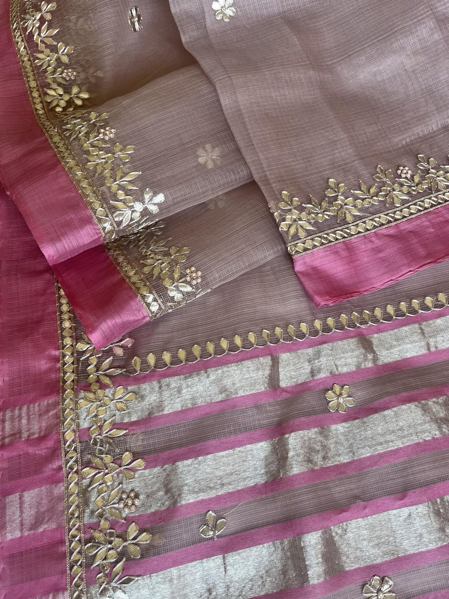 Gota Patti Kota Doria handloom saree